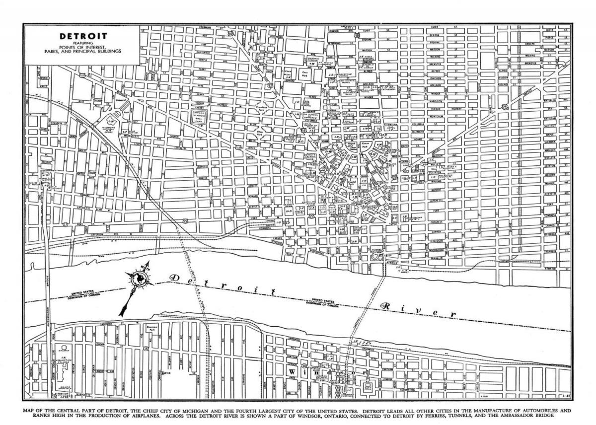 City of Detroit zemljevid