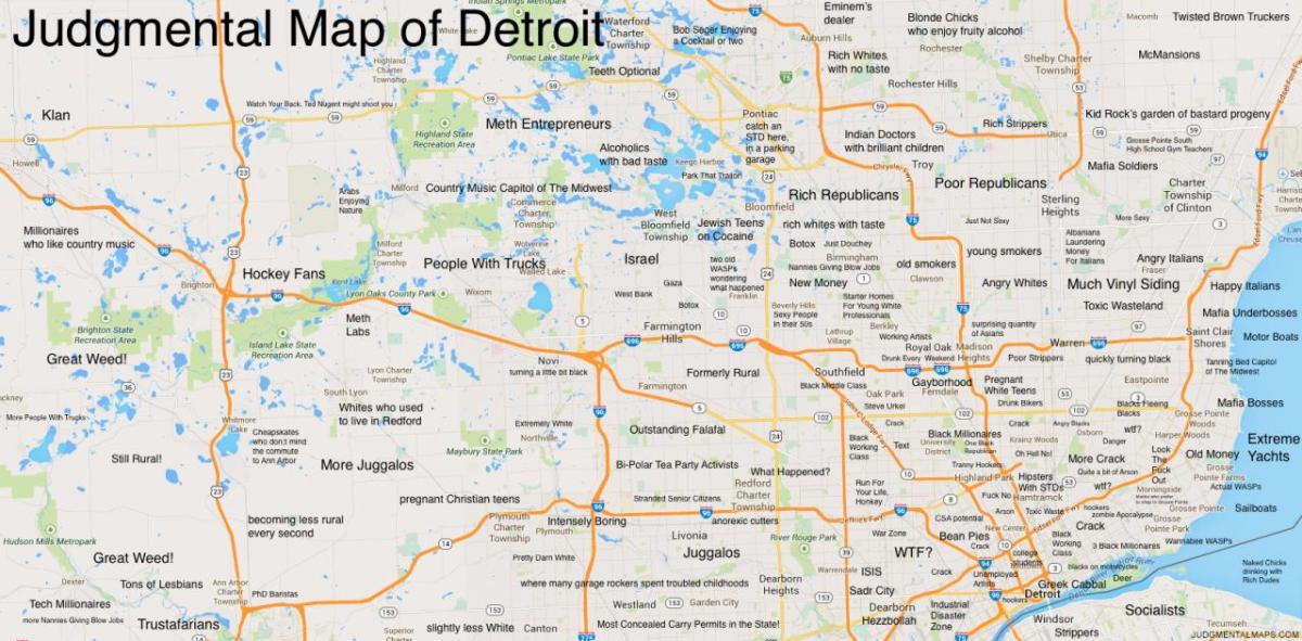 judgemental zemljevid Detroit