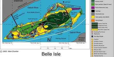 Zemljevid Belle Isle Detroit