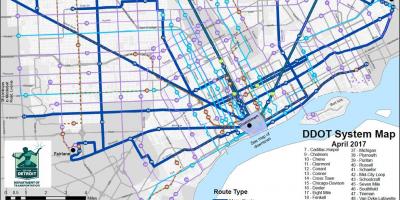 Zemljevid Detroit Avtobus