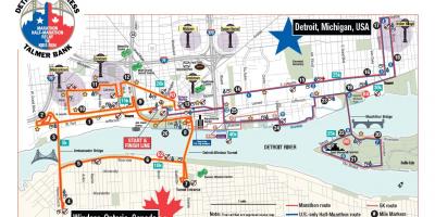 Zemljevid Detroit maraton