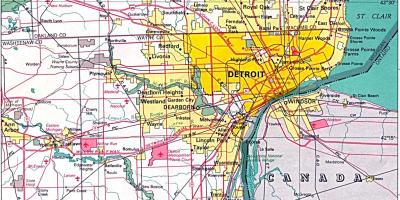 Zemljevid Detroit predmestje