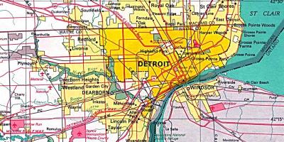 Zemljevid Detroit