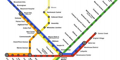 Zemljevid Detroit Metro