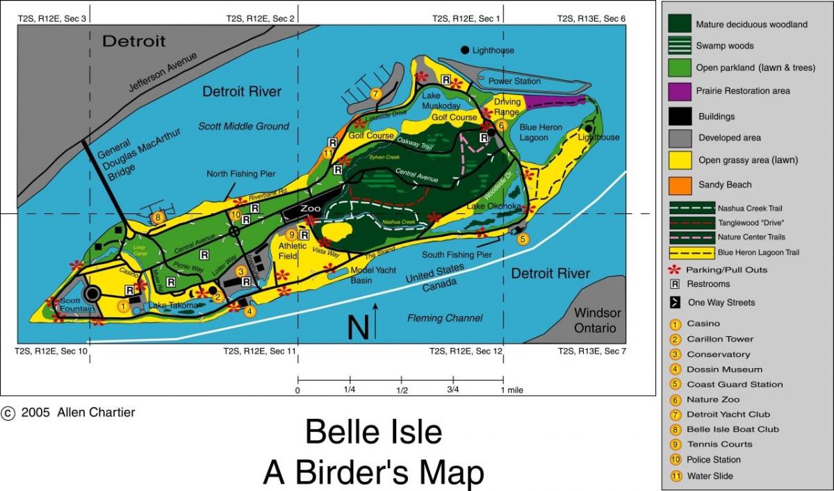 zemljevid Belle Isle Detroit