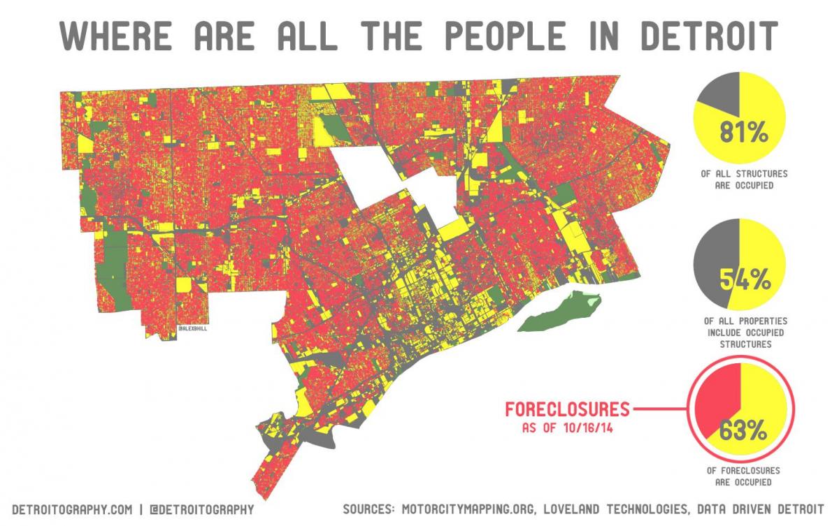Detroit prebivalstva zemljevid