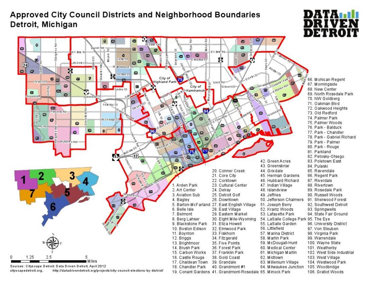 okrožno Detroit zemljevid