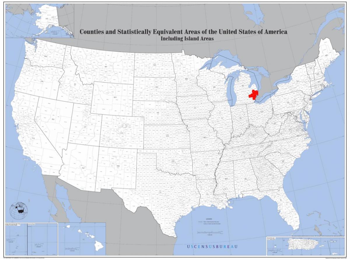 Detroit lokacije na zemljevidu
