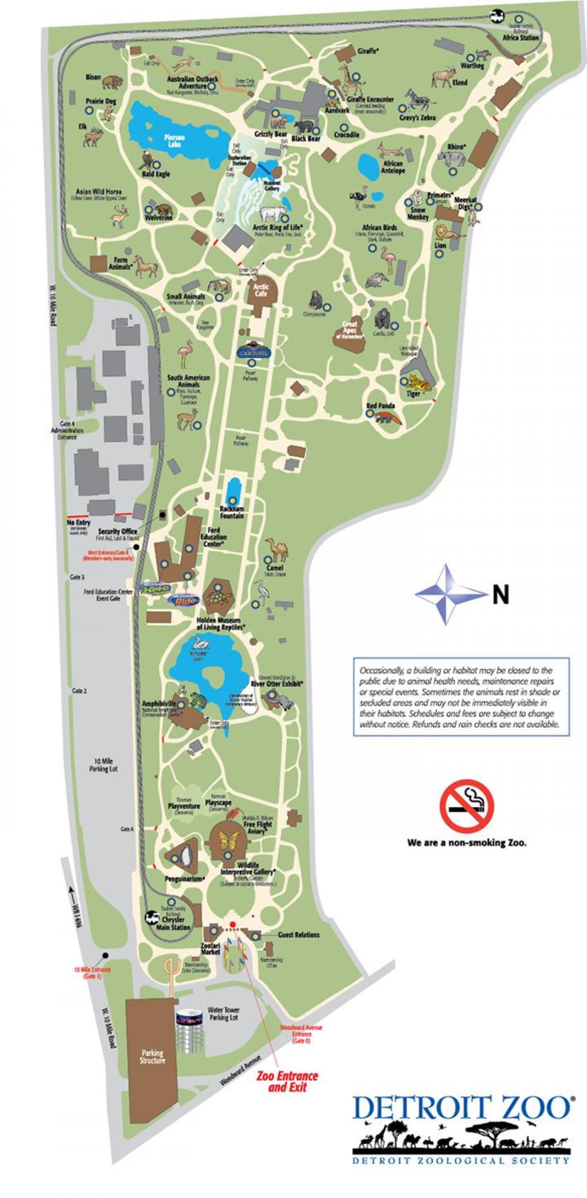 zemljevid Detroit živalskem vrtu