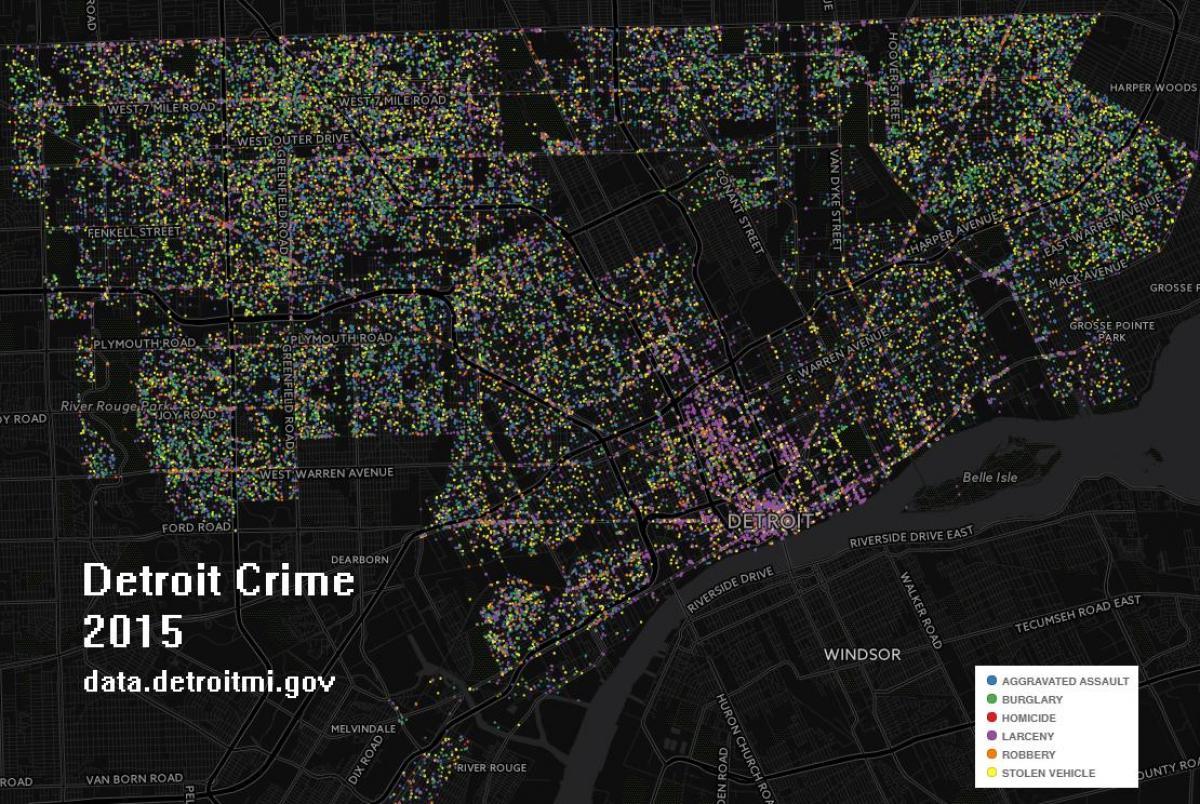 Detroit kriminala zemljevid
