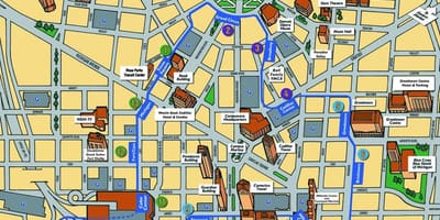 Detroit turistični zemljevid